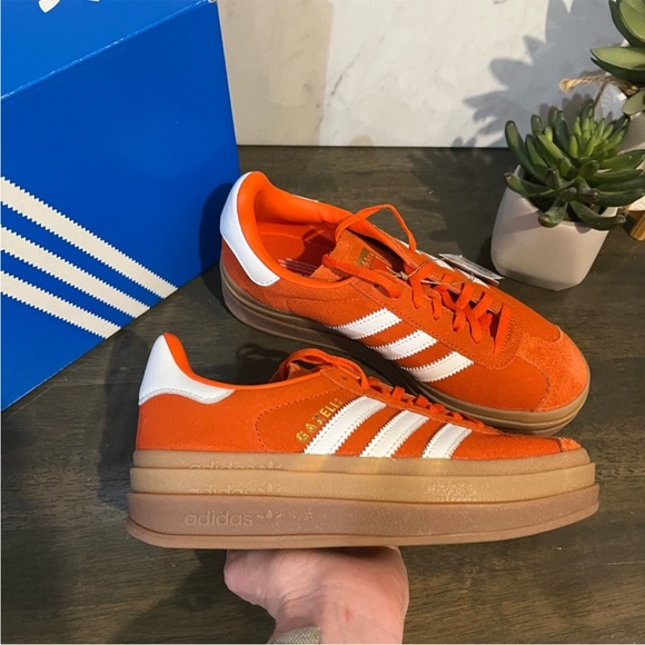 adidas Gazelle Bold Collegiate Orange Gum Sole - Picture 9 of 10